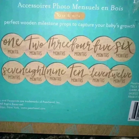 Wooden Monthly Photo Props by Pearhead Kate & Milo for Newborn Baby Pictures NWT - Picture 6 of 6